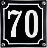EmailleDesign Zwart emaille huisnummer - 70