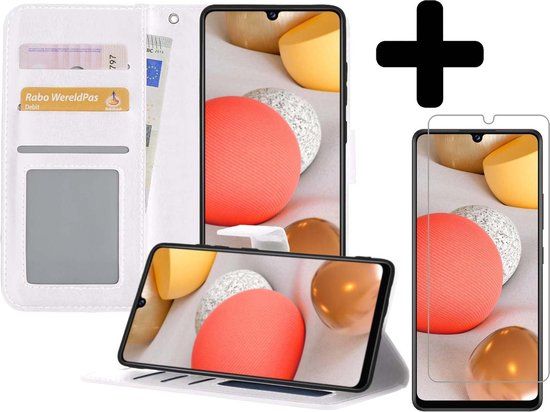 LUQ Book Case hoesje voor Samsung Galaxy A42 - Wit
