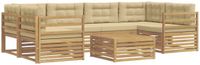 vidaXL - Hoek loungeset - 6 zitplekken - Polyester - Wit en Beige