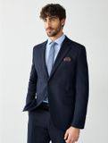 Next Heren Getextureerd Colbert Nauwsluitende Pasvorm Navy Blauw