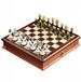Luxgifts Luxe Italiaanse Schaken Staunton Metaal/Hout met Lade 32x32cm