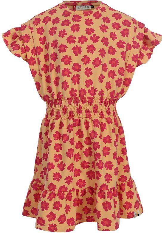 LOOXS Little Jurk 2611-7804-972 - Oranje - Maat 128