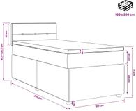 vidaXL Boxspringbed met matras en hoofdeinde, blauw, 100 x 200 cm, stof