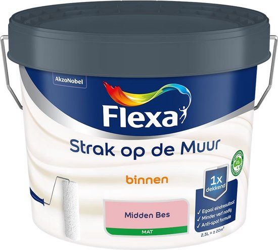 Flexa Strak op de Muur Muurverf - Midden Bes - 2.5 L