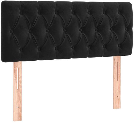 vidaXL Hoofdbord - 90x7x78/88 cm - Zwart - Fluweel