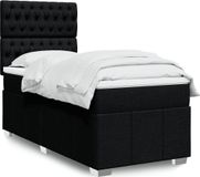 Maison Exclusive - Sommier à lattes de lit avec matelas noir 100x200 cm tissu