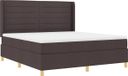 vidaXL Lit boxspring avec matelas Brun foncé 180 x 200 cm Tissu