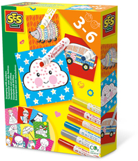 SES Creative Stempelen met stiften - 6 stempelstiften met 16 stempelvellen