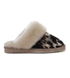 Warmbat Collie Print Hairy Cow Dames Sloffen - Zwart