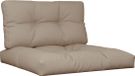 vidaXL Palletkussens 2 st stof taupe