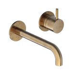 Hotbath Cobber wastafelkraan - inbouw - met inbouwdeel - eengreeps - verouderd messing (goud) CB105EXT25AB HBCB105