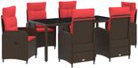 vidaXL - Bartafel set - 2 zitplekken - Polyrattan - Bruin en rood