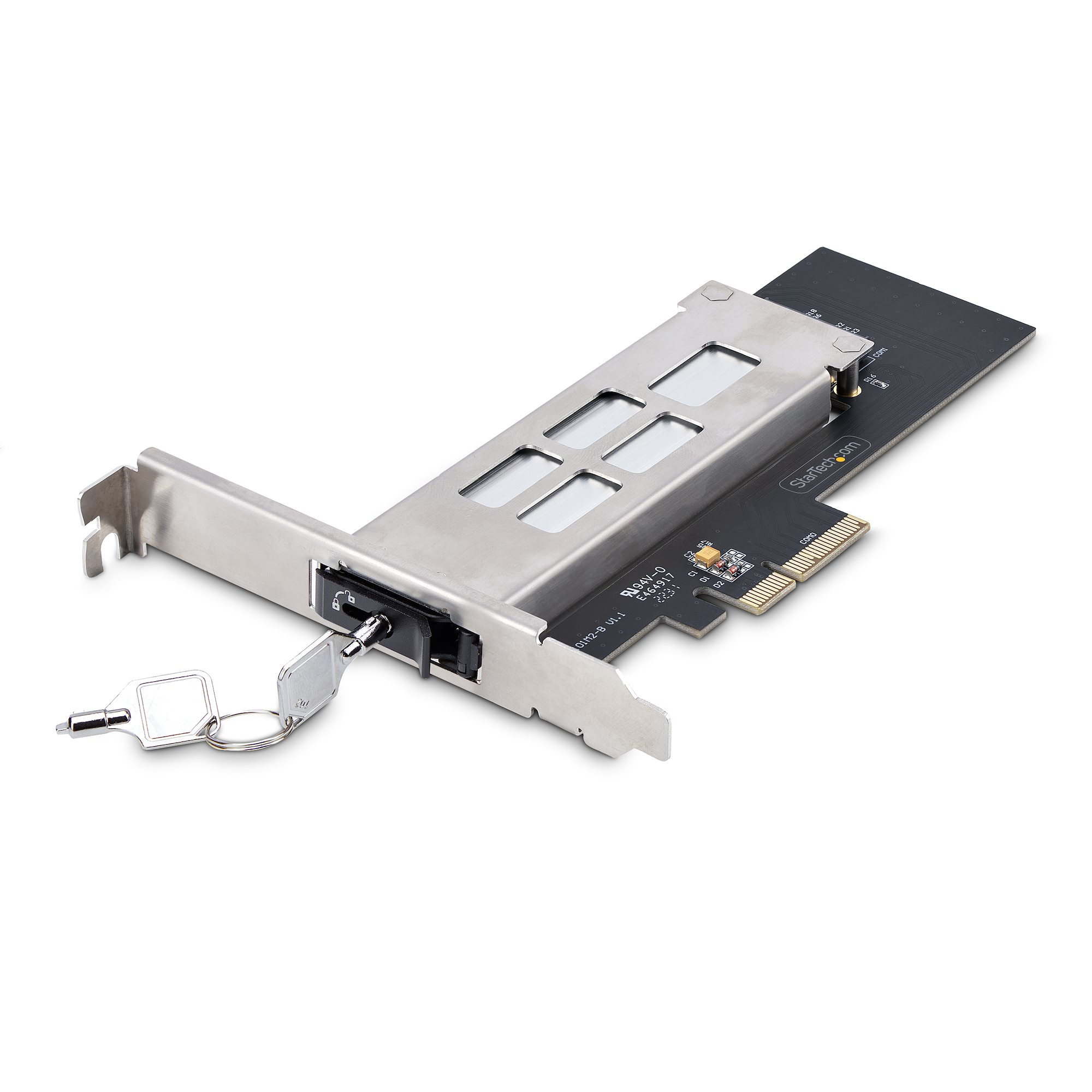 StarTech.com M.2 NVMe SSD naar PCIe x4 Hot-Swap Drive Bay met Verwisselbare Tray voor PCI Express Expansion Slot, Installatie zonder Gereedschap, PCIe 4.0/3.0 Mobiele Rack/Backplane, Vergrendelbaar, Incl. 2 sleutels