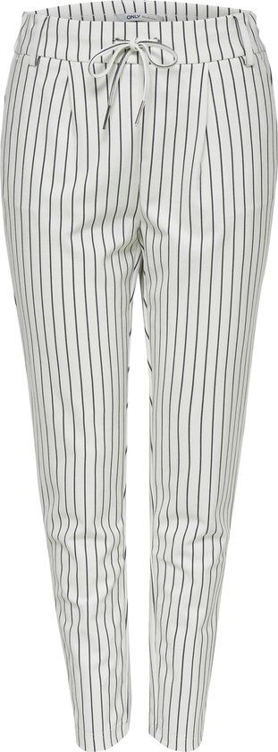 ONLY ONLPOPTRASH EASY RUSH STRIPE PNT Women's Trousers - Size XS/32 - White/Ecru - Striped