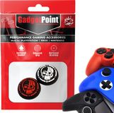 Gadgetpoint - Manette Thumb Grips voor PlayStation, PS5, Xbox X/S, One & Switch Pro Controller - Gaming Thumbgrips - Performance Anti-Slip Thumbsticks - Bescherming Accessoires - Skull - Rood/Wit