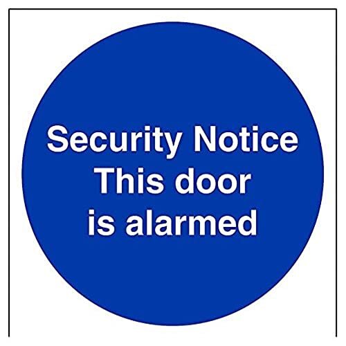 V Safety VSafety 18028AM-R Verplicht bord, This Door Is Alarmed", Rigid Plastic, Vierkant, 150 mm x 150 mm, Blauw