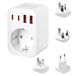 Reisadapter Wereldwijde reisstekker universele reisstekker met 2 USB-C (PD 20W), 1 USB-A bus en 1 AC-stopcontact, AC-adapter, universele adapter voor EU, UK, VS, AU, adatt