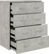 vidaXL Dressoir - met 4 lades - 60x30,5x71 cm - betongrijs