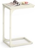 VASAGLE Table d'appoint, table de canapé, forme en C, cadre en métal, moderne, blanc, 40 x 30 x 62 cm