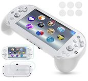 Gorliskl Beschermhoes met handvat en knop L2 R2 voor Sony Playstation PS Vita 2000 PSV 2000 PS Vita Slim (wit)