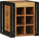 vidaXL Wijnrek Bruin en Zwart 35 x 35 x 39 cm Massief Acacia Hout
