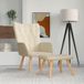 Maison Exclusive fauteuil de relaxation avec repose-pieds, tissu de couleur crème