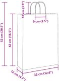 vidaXL Papieren zakken 250 st met hengsels 32x12x42 cm wit