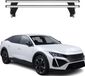 Menabo Barres de toit support de base pour Peugeot 408/408 X, années de modèle 2022-2025, aluminium, gris, 2 pièces