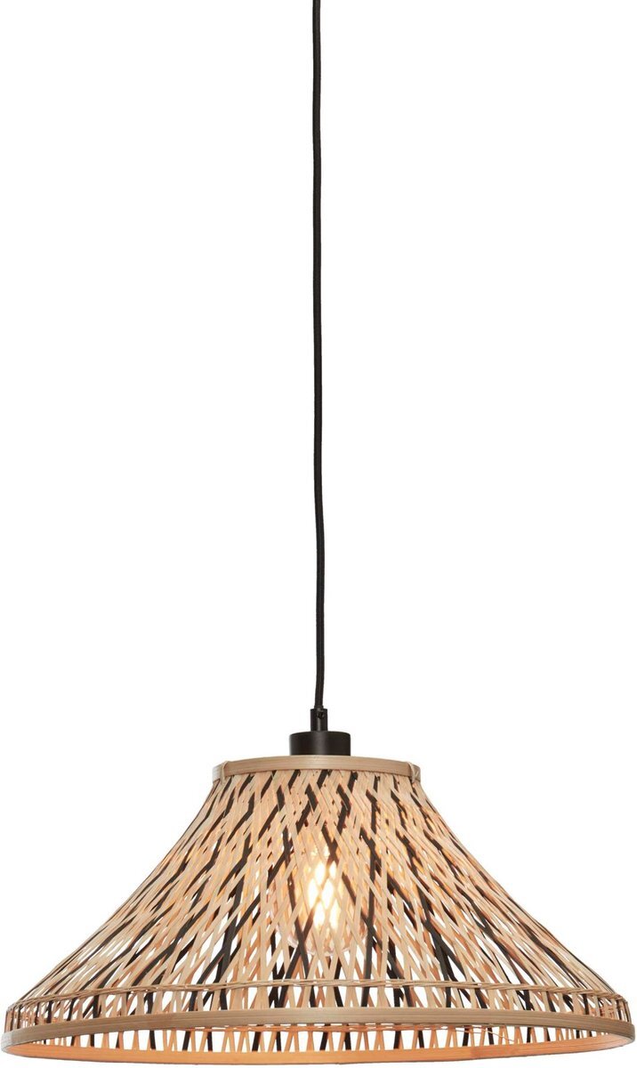 Good&Mojo Hanglamp Tahiti - Bamboe/Zwart - Ø45cm - Modern - Hanglampen Eetkamer, Slaapkamer, Woonkamer