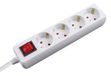Silver Electronics 4-socket plugboard with power switch, white