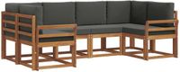 vidaXL Acacia Hout Hoek Loungeset 6-Persoons Natuurlijk en Antraciet