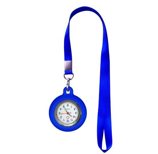 Fako® Verpleegstershorloge Met Keycord - Zusterhorloge - Blauw