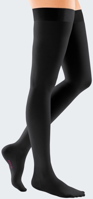 Mediven comfort CCL 2 AG zwart teenstuk opennoppenmotief5cm wijd Size 7 Length kort