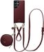 AVY Étui en cuir pour Samsung Galaxy S25 Ultra | Avec cordon et mini pochette pour téléphone | Compatible MagSafe | Étui en cuir avec cordon de 30 cm et 130 cm et pochette | Ensemble en cuir | Bordeaux