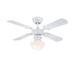 Westinghouse Lighting Portland Ambiance, plafondventilator met verlichting, metaal, uitvoering in wit met omkeerbare vleugels in wit/beuken