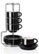 Set de 4 tasses à expresso élégantes en porcelaine avec soucoupes et support
