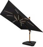 VONROC LED Parasolverlichting - 15 lichtstrips - warm wit - voor VONROC zweefparasols Bardolino en Pisogne of baleinen vanaf 69 cm - oplaadbare 2600 mAh accu – (parasol niet inbegrepen)