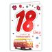 Afie 69-2119 Kaart, opschrift "Joyeux Anniversaire", 18 jaar, meisjes, dames, volwassenen, voornamelijk rijbewijs, auto, cadeau, make-up, vlinders