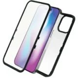 Muvit 360°-behuizing Geschikt voor Apple iPhone 14 Pro Max van ultrabestendig gehard glas, Transparant