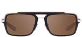 Dita Lancier LSA-404 Sun Lunettes de Soleil Unisexe Noir Géométrique Marron