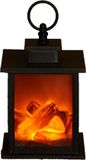 Anna's Collection Sfeerhaard lantaarn - zwart - led verlichting - L12 x B12 x H18,5 cm