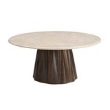 Giga Meubel Salontafel Faiza - Rond - Marmer - 75cm