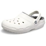 Crocs Classic Lined Clog pantoffels, uniseks, Wit/Grijs
