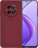 Techsuit Hoesje geschikt voor Realme 12x - Carbonite FiberShell Carbon Back Cover - Rood