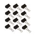 Wedo 6421451 Foldback klemmen, 12 stuks, gelakt metaal, afneembare beugel, sterke veer, 51 mm, zwart/zilver