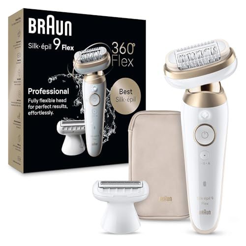 Braun Silk·épil 9 Flex, epileerapparaat met 360° flexibele kop voor gemakkelijke ontharing, natte en droge ontharing, gladde lange huid, 9-011 3D, goud