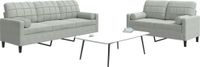 Maison Exclusive ensemble de canapé 2 pièces avec coussins et appuie-nuque, velours gris clair