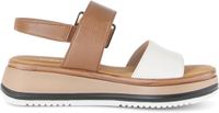 Gabor Dames Plateau Sandalen Crème Leer Maat 40