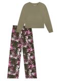 SCHIESSER Pyjama jade groen / pink / zwart