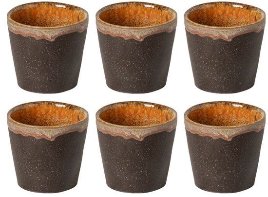 Costa Nova Espresso Kopjes Casafina Poterie Mocha-Latte 80 ml - 6 stuks